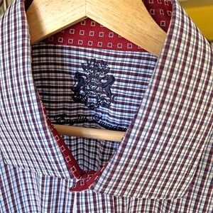 English Laundry Men's Long Sleeve Logo Embroidered Shirt Size 17 36/37 Fancy!